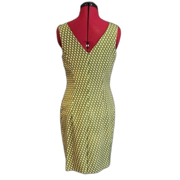 Papillon Dress Women’s Size 6 Green Geometric Sleeveless Sheath - Picture 4 of 9